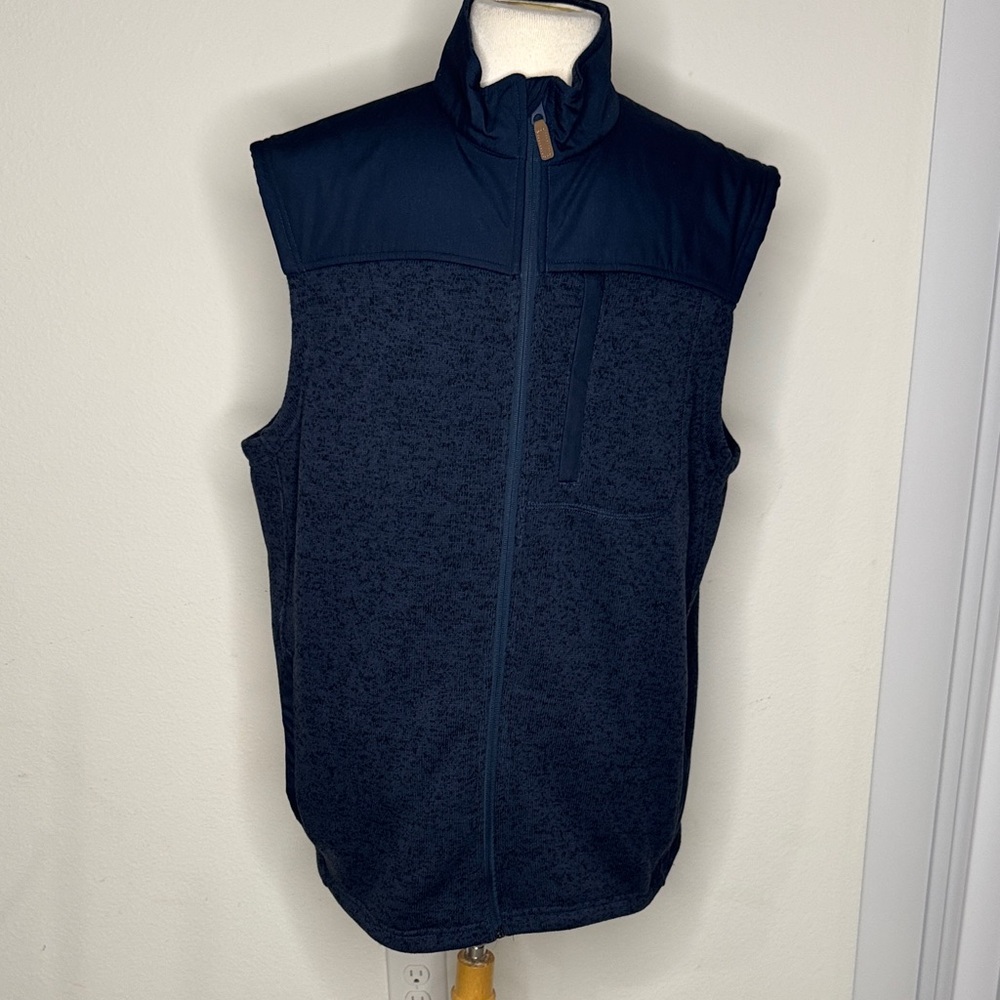 George Men's Dark Blue Vest the zipper with a zipper pocket. Thick and warm. XL